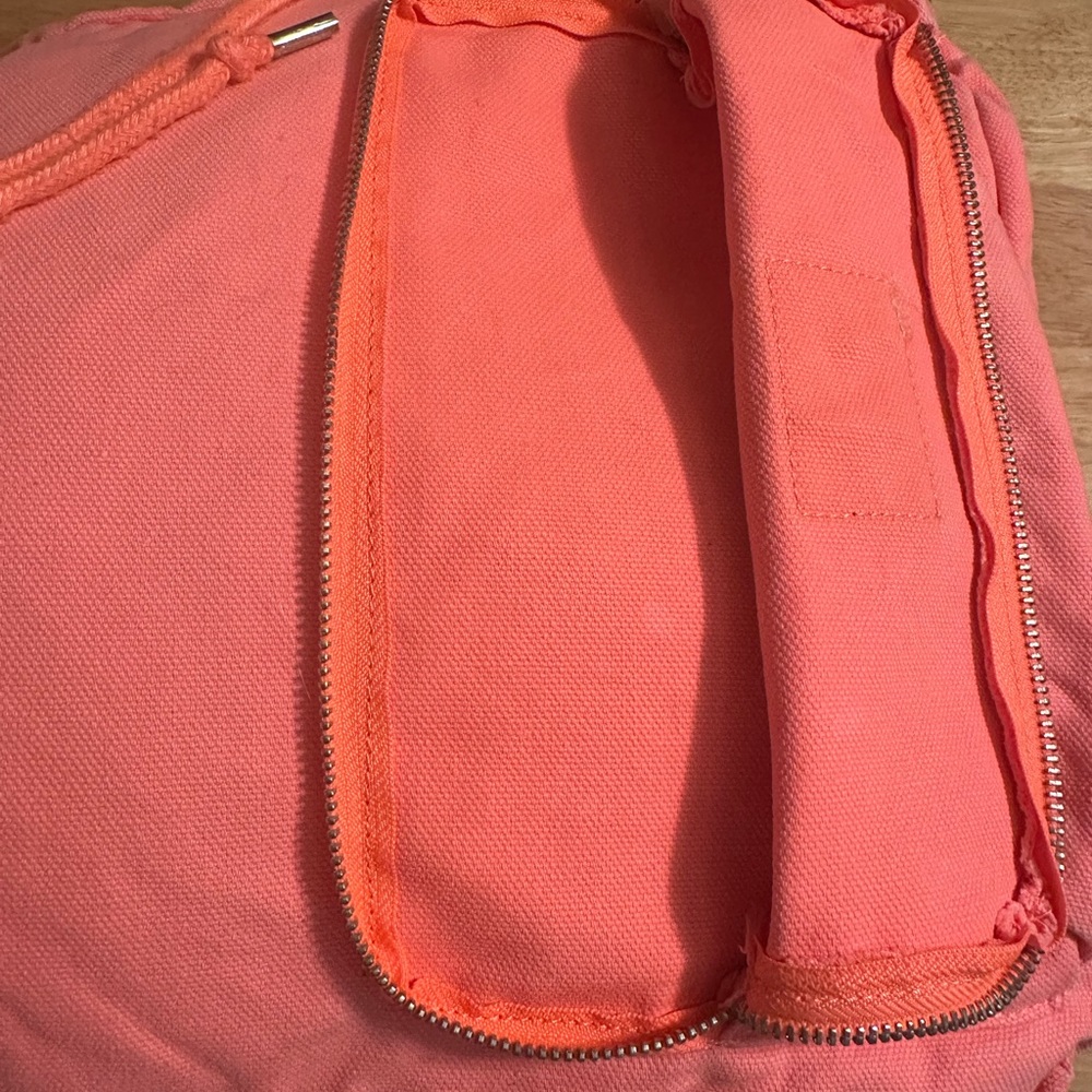 PINK Victoria's Secret Coral Canvas Backpack - Picture 8 of 13